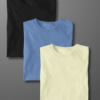 PACK OF 3 T-SHIRTS - BLACK, PETROL BLUE, CREAM