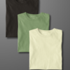 PACK OF 3 T-SHIRTS - COFFEE BROWN, KHAKI, CREAM