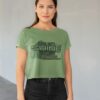 GREEN TYPOGRAPHY CROP T-SHIRT