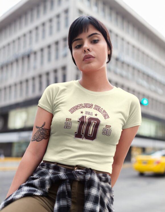 HUSTLERS HEAVEN TYPOGRAPHY CROP T-SHIRT - Image 3