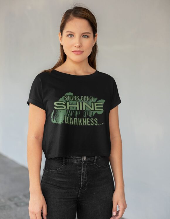 GREEN TYPOGRAPHY CROP T-SHIRT - Image 3