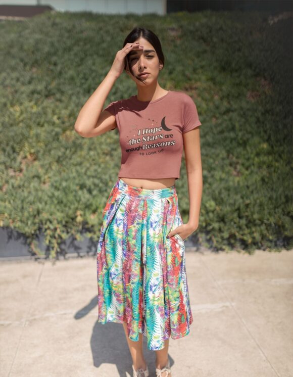 LOOK UP TYPOGRAPHY CROP T-SHIRT - Image 3