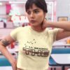 SEARCH THE UNIVERSE TYPOGRAPHY CROP T-SHIRT