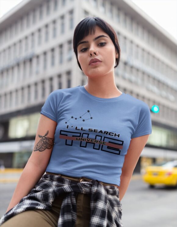 SEARCH THE UNIVERSE TYPOGRAPHY CROP T-SHIRT - Image 4