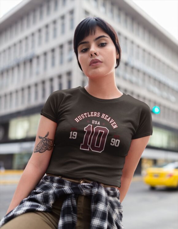 HUSTLERS HEAVEN TYPOGRAPHY CROP T-SHIRT - Image 2