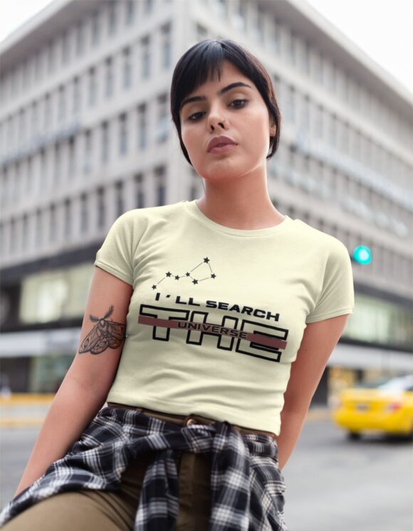 SEARCH THE UNIVERSE TYPOGRAPHY CROP T-SHIRT - Image 2